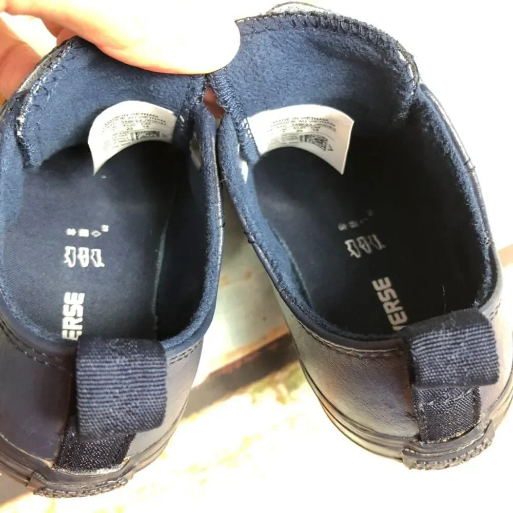 Navy Leather Converse Velcro Toddler 7